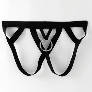 Tanga Sexy para Hombre, Color Negro, Elástica, con Aberturas y Anillo, Estimulación para Adultos, Otoño 2023, Ocasión Especial - Product Image 4