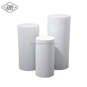 Support De Piédestal Pour Gâteau - Cylindre Blanc - Carton - Neuf - Fait Main