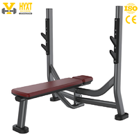 Banc plat de compétition avec structure en acier robuste en forme de H pour la musculation et l'haltérophilie professionnelles