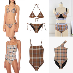 2025 özel lüks kadın üçgen Bikini setleri yüksek kaliteli tasarımcı mayo artı boyutu mayo mektup desen ücretsiz kargo