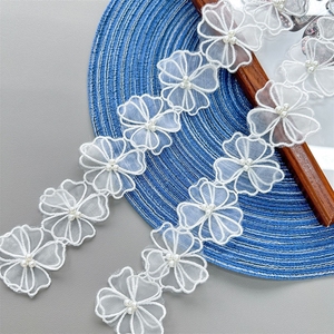 Patch in organza con motivo floreale a pois, ricamo in pizzo alla moda, pantaloni con fori, accessori per borse, tessuto rotondo - Product Image 4