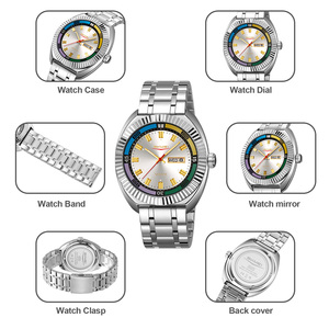 Reloj cronógrafo redondo para hombre, reloj de pulsera de lujo de acero inoxidable, reloj de cuarzo resistente al agua 30M - Product Image 2