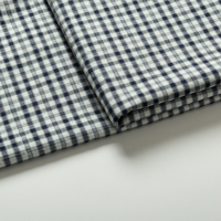 Tissu classique tissé à carreaux texturé bulles, tissu léger pour chemises et robes
