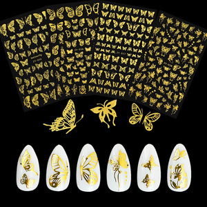Autocollants pour ongles en forme d'ailes de papillon laser, motifs de papillons colorés, décalcomanies pour la manucure, accessoires pour l'art des ongles - Product Image 4