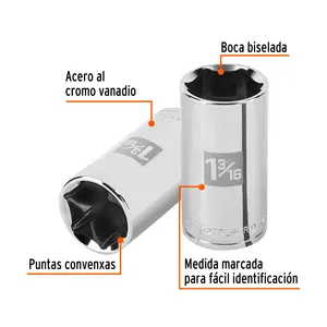 Douille longue BOX 6 de 1-3/16 po, 6 pans, entraînement 1/2 po, TRUPER - Product Image 2