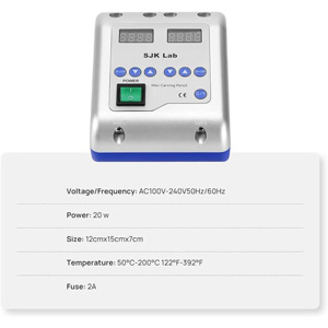 Equipo <span class=keywords><strong>de</strong></span> <span class=keywords><strong>Laboratorio</strong></span> Dental SJK, Cuchillo Eléctrico para Cera, Herramienta <span class=keywords><strong>de</strong></span> Tallado <span class=keywords><strong>de</strong></span> Cera <span class=keywords><strong>de</strong></span> <span class=keywords><strong>Doble</strong></span> <span class=keywords><strong>Punta</strong></span>, 6 Puntas - Product Image 3
