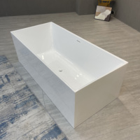 Offre spéciale : Baignoire autoportante en acrylique moderne, carrée, étroite, à angle droit, avec hydromassage, pour salle de bain d'hôtel