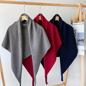 אופנה צעיף משולש נשים, גלימה פונצ 'ו-מוצק צבע קשמיר חם צעיף צעיף - Product Image 1