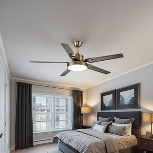 <span class=keywords><strong>Ventilador</strong></span> de Techo LED con Luz, Diseño Clásico Vintage, Color Bronce Brillante, 5 Aspas Metálicas, para Decoración y Ventilación del Comedor, Nuevo 2025 - Product Image 1