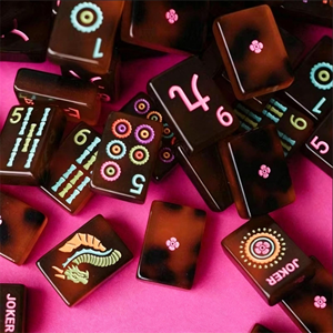 Nouvel ensemble de mahjong américain de luxe en acrylique série Turtle Joy 2026, 160 tuiles pour 4 joueurs, pliable, marque CH, pour adultes - Product Image 5