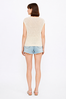 Gilet en tricot pour femme avec logo personnalisé, sans manches, col en V, couleur unie, mode décontractée, été, printemps, polyester, usine OEM et ODM