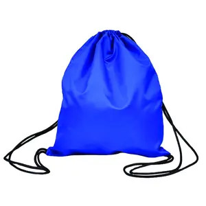 男童格子印花涤纶运动背包促销运动包，带可回收拉绳