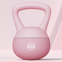Usine Gym Musculation Couleur Personnalisée Rose Sable Rempli En Plastique Souple Kettlebell pour Femmes et Hommes 2.5kg 4kg 12kg