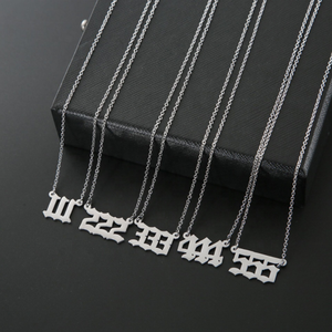 Collier en acier inoxydable plaqué or 18 carats <span class=keywords><strong>111</strong></span> <span class=keywords><strong>222</strong></span> 333 444 555 666 777 888 999 <span class=keywords><strong>000</strong></span> Collier Dainty Angel Number Necklace for Women - Product Image 4