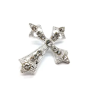 Gesper Berlian Imitasi Kristal Berlapis Perak Grosir untuk Pita Undangan Pernikahan, Gesper Geser Berlian Imitasi