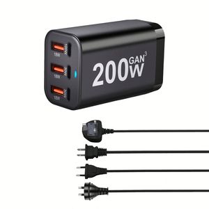 200W USB C Wall Charger USB QC3.0 PD 100W GaN Fast <b>Charging</b> 6 Ports Desktop Charger Station for Phone Tablet Laptop Charger - Product Image 1