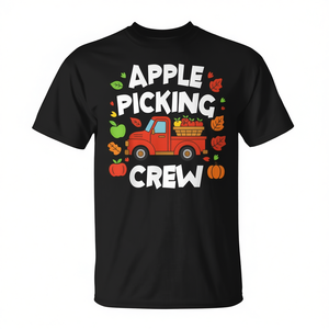 T-shirt Apple Picking Crew, design récolte d'automne, camion rouge, graphique, taille adulte unisexe - Product Image 2