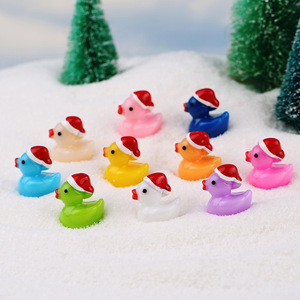 Cartoon Resin Christmas Duck <b>Miniature</b> Landscape Moss Plant Decorative Handmade DIY Accessory - Product Image 1