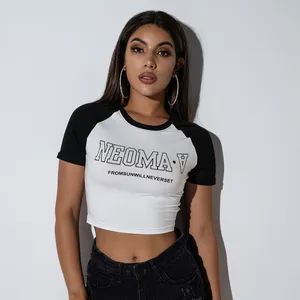 2023 neue Summer Tee China Quality Plain Crop Tops für Frauen Ballen Crop Top Pullover für Frauen Print Custom T-Shirts