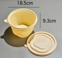 Contenants d'emballage alimentaire à emporter, écologiques, jetables, biodégradables, en amidon de maïs, recyclables, boîte à lunch de 1500 ml avec couvercle, utilisable au micro-ondes