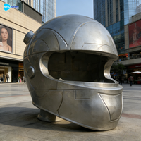 Grande statue en résine géante en forme de casque, populaire pour centre commercial, café, kiosque alimentaire, voiture de restauration fonctionnelle, Noël, chambre de motel, usine