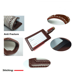 Étiquette de bagage authentique de qualité supérieure en cuir PU personnalisé de qualité supérieure - Product Image 2