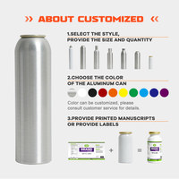 Produit le plus vendu, personnalisable, respectueux de l'environnement, conteneur d'emballage de gaz haute pression de 1000 ml, bouteille en aluminium