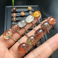 Bague en quartz naturel coloré de haute qualité, en argent S925, avec cristaux, idéale pour un cadeau