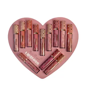 12 Pc Lip Gloss Collection Shimmery Lip Glosses for Women and Girls Long Lasting Set with Rich Varied Colors Valentine gift set