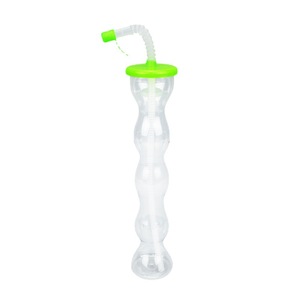 Senno <b>Gourd</b> Shaped Pet Beverage Cup 450ml With Lid And Straw For Drinking - Product Image 5