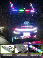 LED RGB Whip Light 60cm 100cm 12/24V Antenne Mât de Drapeau Lumière d'Avertissement avec Télécommande pour VTT UTV RZR Camion Véhicules Tout-Terrain