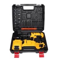 Perceuse électrique Xinity à moteur brossé, batterie au lithium réversible, deux batteries, un chargeur, ensemble de 22 pièces, pour usage domestique