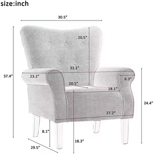 Poltrona Moderna <span class=keywords><strong>Classica</strong></span> in Velluto con Gambe in Legno Massello per <span class=keywords><strong>Camera</strong></span> <span class=keywords><strong>da</strong></span> Letto e Soggiorno - Product Image 6