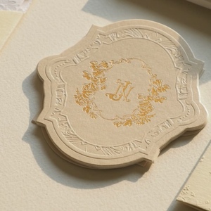 Juego de Invitaciones de Boda de Lujo con Impresión Tipográfica, Cinta de Terciopelo, Sello de Cera, Diseño Floral en Relieve, Tarjeta de Invitación Personalizada - Product Image 4