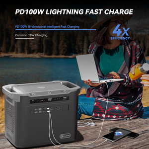 S25 2000 Wát Trạm điện cầm tay ngoài trời năng lượng mặt trời hệ thống máy phát điện 110V 230V pin sạc với biến tần - Product Image 3