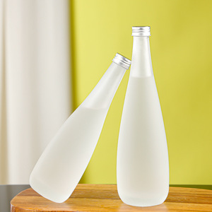 Botella de Vidrio Transparente Esmerilada de 200ml, 330ml, 500ml, 750ml, Forma de Pera Cónica, Vacía, para Vino, Jugo, Refresco, Bebidas, Agua, con Tapa, en Oferta - Product Image 4