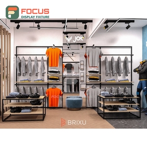 Étagères murales métalliques de haute qualité pour boutique, solution complète pour magasin de vêtements - Product Image 1