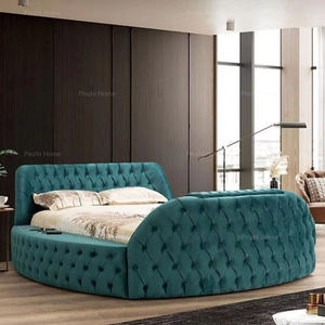 Conjunto de Móveis para Quarto com Design Moderno, Cama King Size de Luxo, Cama Queen Estofada Clássica em Veludo com Elevador de <span class=keywords><strong>TV</strong></span> Sob a Cama - Product Image 2