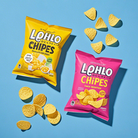 Sachets debout scellés à dos plat personnalisés Chips de pomme de terre Fruits séchés Bonbons Collations lyophilisées Emballage avec fermeture éclair refermable