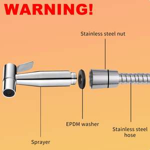 Rociador de bidé portátil moderno para baño, con control de presión de agua ajustable, manguera de bidé y grifo de acero inoxidable - Product Image 4