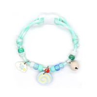 Collier coloré et mignon pour animaux de compagnie, chaîne tressée réglable pour chat avec clochettes, bijoux pour animaux de compagnie, accessoires de costume pour animaux