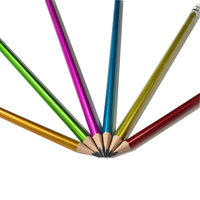 Ensemble de crayons personnalisés certifiés EN71 ISO, crayons triangulaires en plastique de couleur métallique HB avec gomme, 7,5 pouces, vente en gros directe d'usine