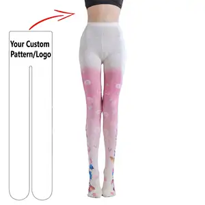 Individuelle niedliche Fan Krawatte doppelte blumige Mädchenleggings Cos süßer Druck Strumpfhosen