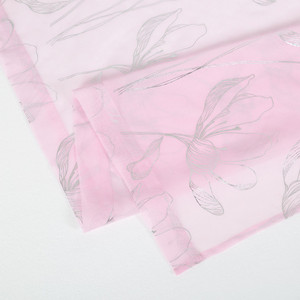 Romantico <span class=keywords><strong>rosa</strong></span> metallic silver stampato commercio all'ingrosso di <span class=keywords><strong>tende</strong></span> <span class=keywords><strong>trasparenti</strong></span> per soggiorno - Product Image 3