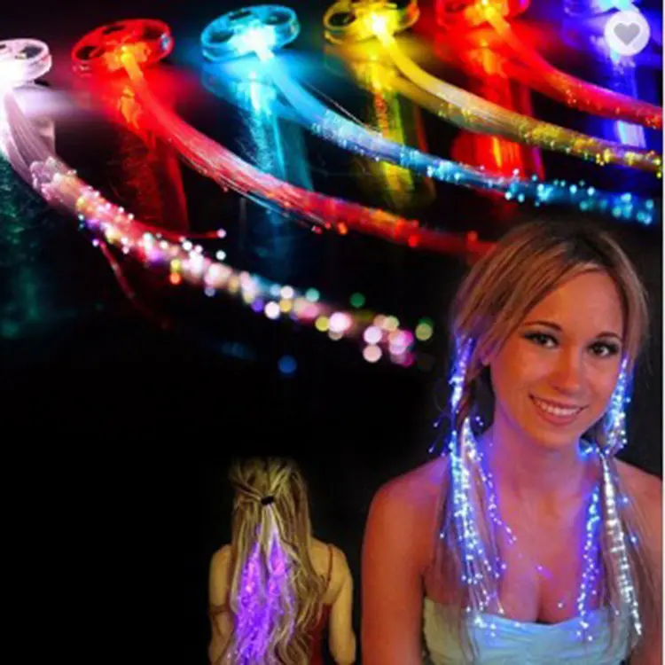 LED Light Up Hair Hairpin Hair Clip Multicolor Flash Barrettes Clip Braid Fiber Optic LED Hair Barrettes Party Favors for Party