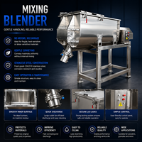 Mélangeur à ruban horizontal automatique en acier inoxydable durable en forme de U pour les tâches de mélange chimique intensives, capacité de 500L à 5000L, haute performance