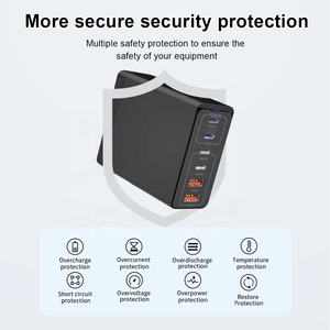 Estación de <span class=keywords><strong>Carga</strong></span> Rápida HNT <span class=keywords><strong>6</strong></span> en 1 GaN de <span class=keywords><strong>6</strong></span> Puertos con Cable de Alimentación para Laptop, Tablet y Teléfono Móvil, <span class=keywords><strong>Carga</strong></span> Total de 105W - Product Image 5