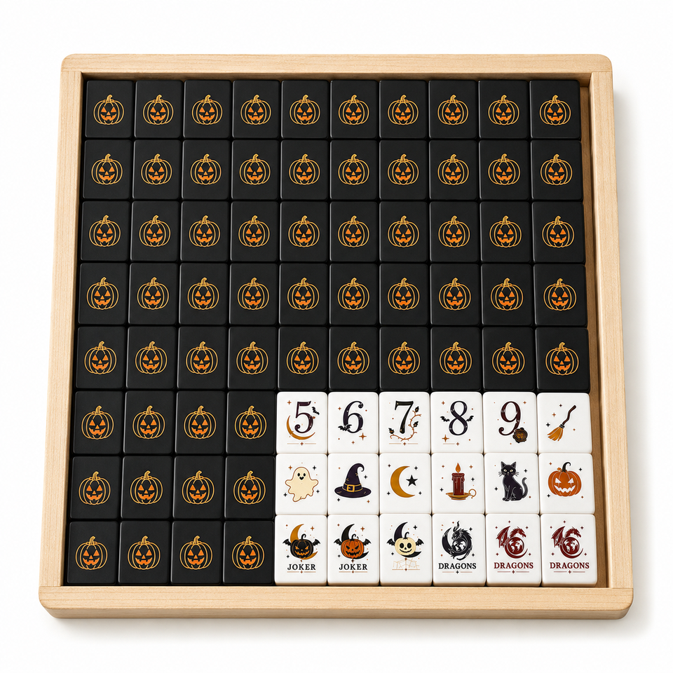 Number Magic Tiles Halloween Dark Magic American Mahjong Set Acrylic Mahjong Tiles ...