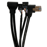 Cable montado en Panel de chasis 1 a 4 puertos USB 3,0*2 + USB 2,0*2 + placa base RJ45 Puerto Ethernet Cable de panel frontal USB Audio