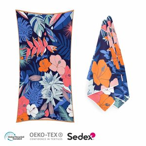 Serviette de plage en microfibre gaufrée recyclée sans sable personnalisée écologique - Product Image 1